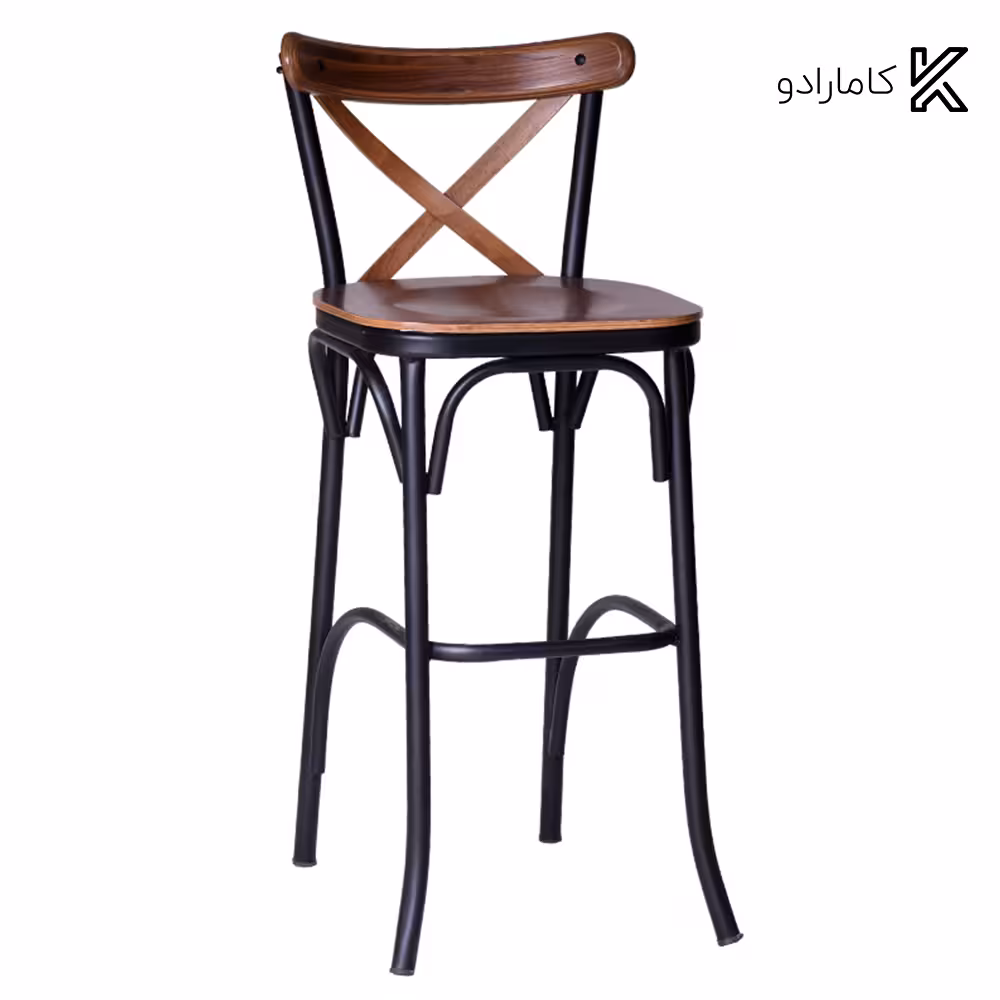 صندلی کانتر فلز و چوب تونت مدل بدون دسته