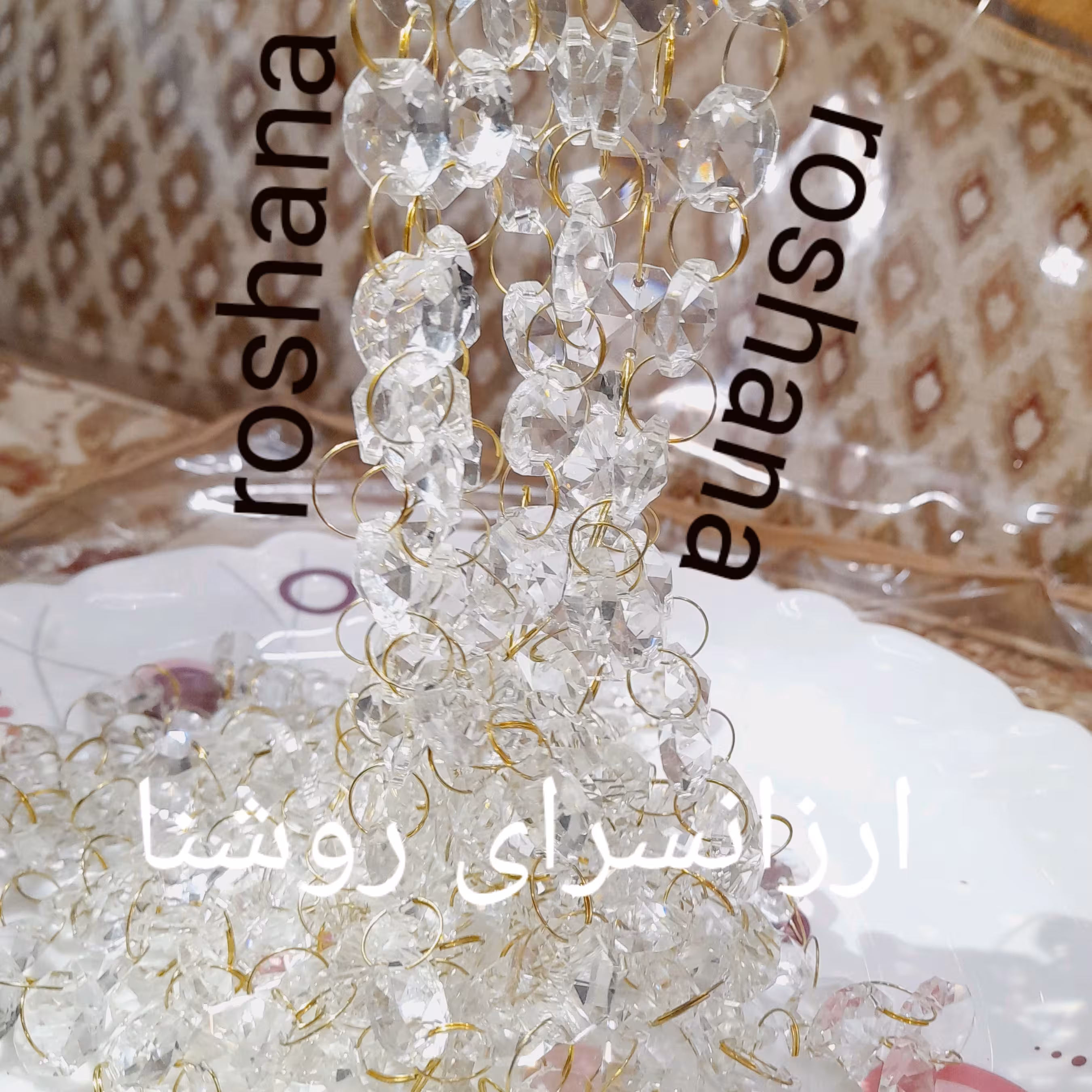 کریستال لوستر شیشه ای درجه یک مناسب برای پرده کریستال و لوستر یک متری