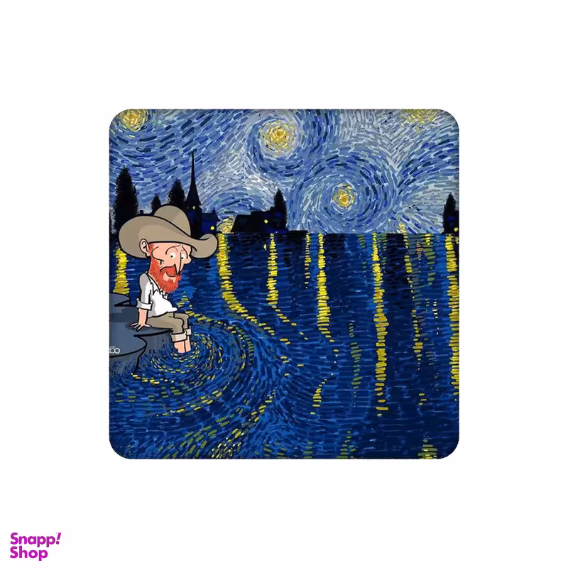 زیر لیوانی طرح ونگوگ کنار ساحل کد 8514859