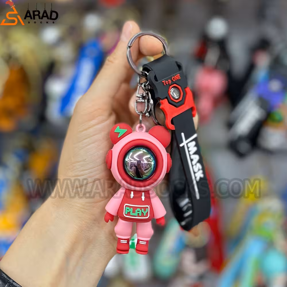 جاکلیدی سیلیکونی طرح فضانورد قرمز