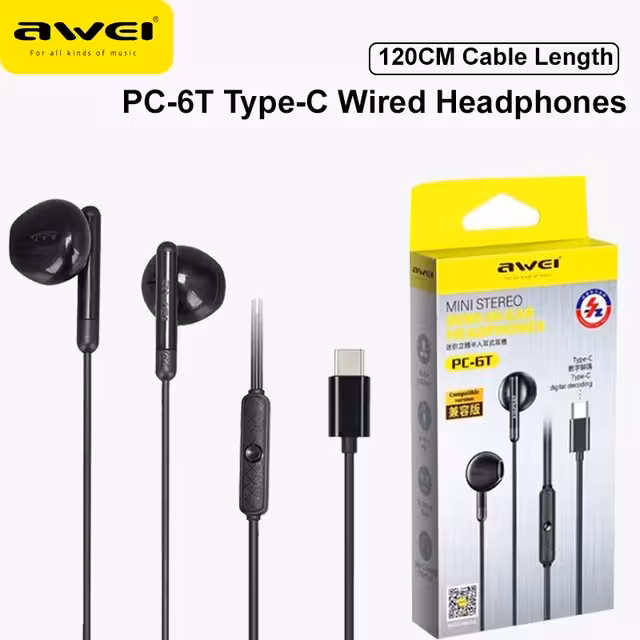 هندزفری سیمی AWEI PC-6T تایپ سی