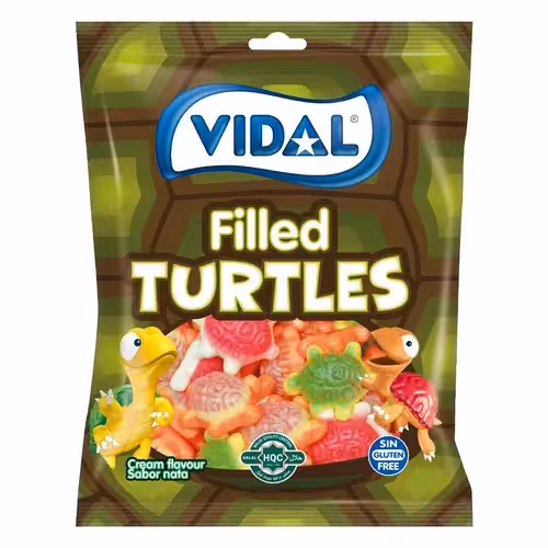 پاستیل بدون گلوتن اسپانیایی ویدال Vidal Jelly Filled turtle مدل لاک پشت 90 گرم