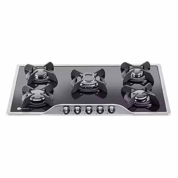 اجاق گاز صفحه ای درسا مدل DG2301-5M استیل شیشه ای 5 شعله