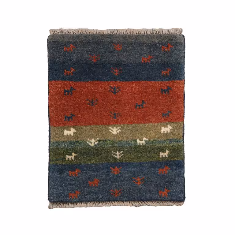 گبه دستباف نیم متری طرح قشقایی کد 4030325