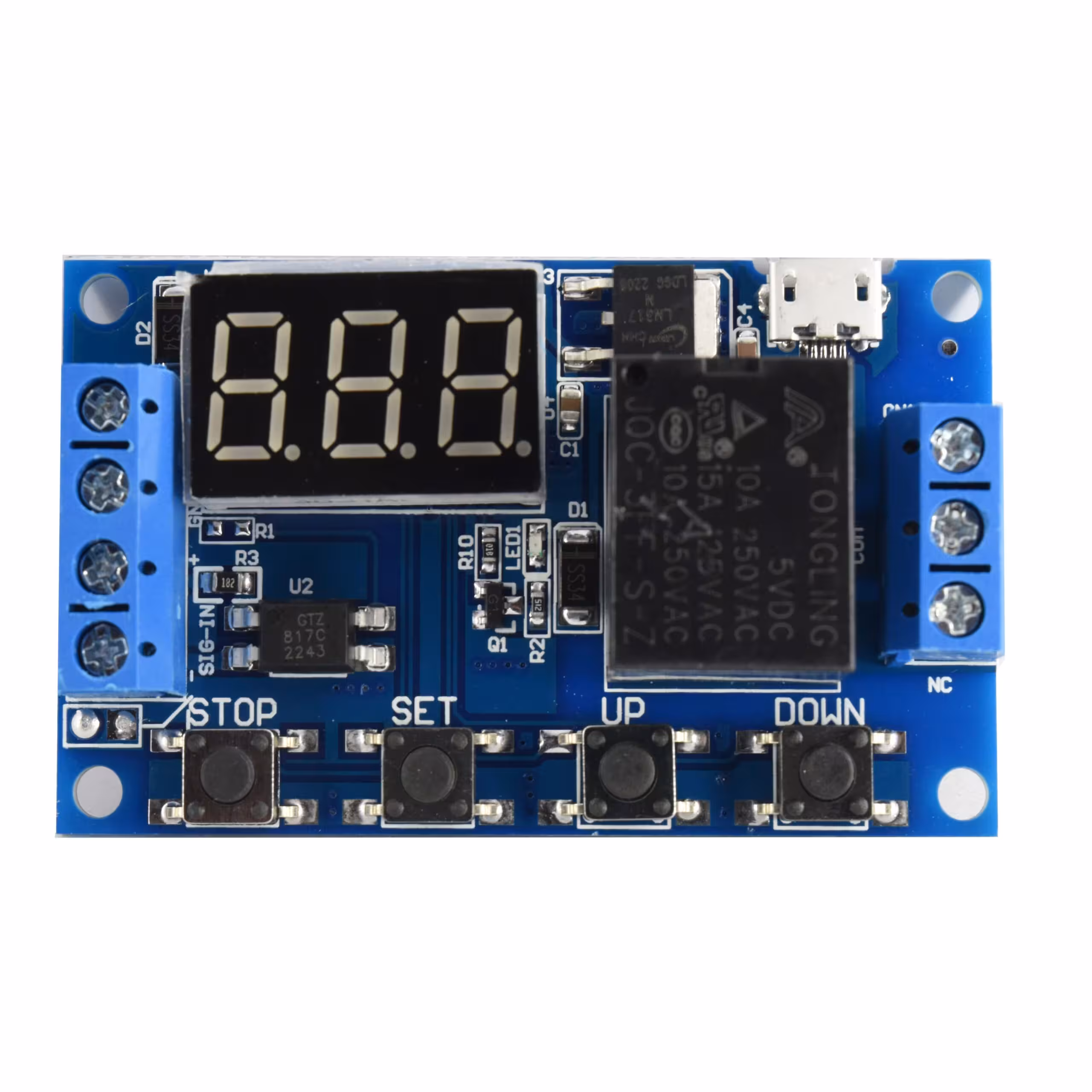 ماژول تایمر 30-6 ولت قابل تنظیم همراه با رله و نمایشگر مدل JZ-801