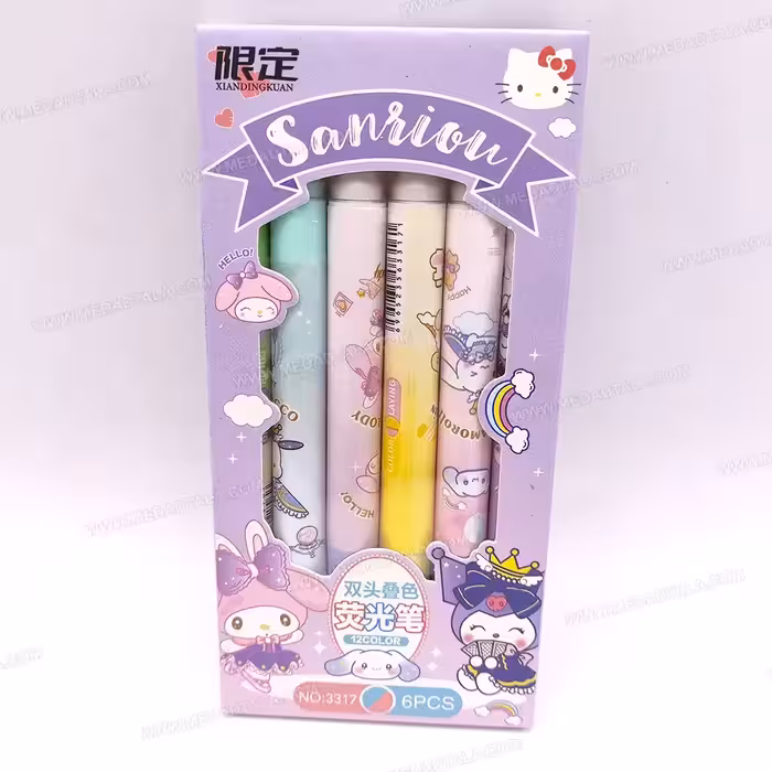 هایلایتر 2 سر 6 عددی کرومی (12 رنگ)