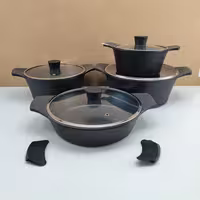 سرویس قابلمه 10 پارچه گرانیتی PMF، رنگ مشکی