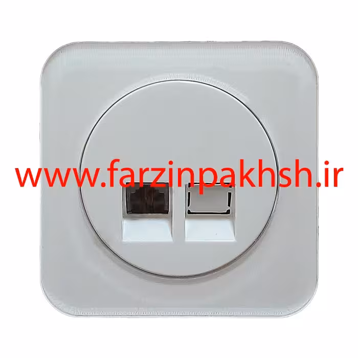 پریز سوکت شبکه CAT6 توکار دلند مدل آدا پلکسی قاب سفید