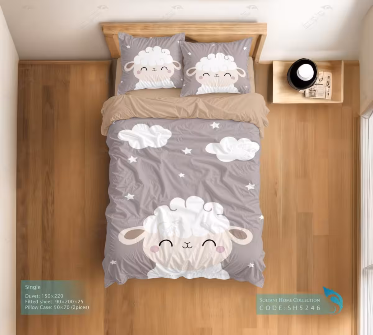 روتختی و ست کامل طرح ببعی فرفری سایز یکنفره کد SH4246