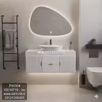 آینه و روشویی سرامیکی مدرن سفید زرین نیک کد ZN0304