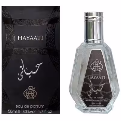 عطر ادوپرفیوم زنانه و مردانه فراگرنس ورد مدل Hayaati حجم 50 میل خنک
