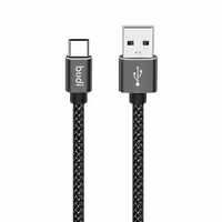 کابل شارژ کنفی USB به USB-C، برند Budi، مدل DC206T20B، طول 2 متر، با گارانتی 18 ماهه