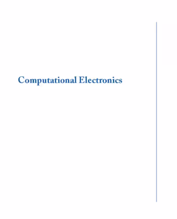 خرید و دانلود نسخه کامل کتاب Computational Electronics (Morgan 2006)