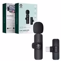 میکروفن یقه ای بیسیم شارژی 1عددی Green Lion solo،Type-c,lightning,USB-گارانتی