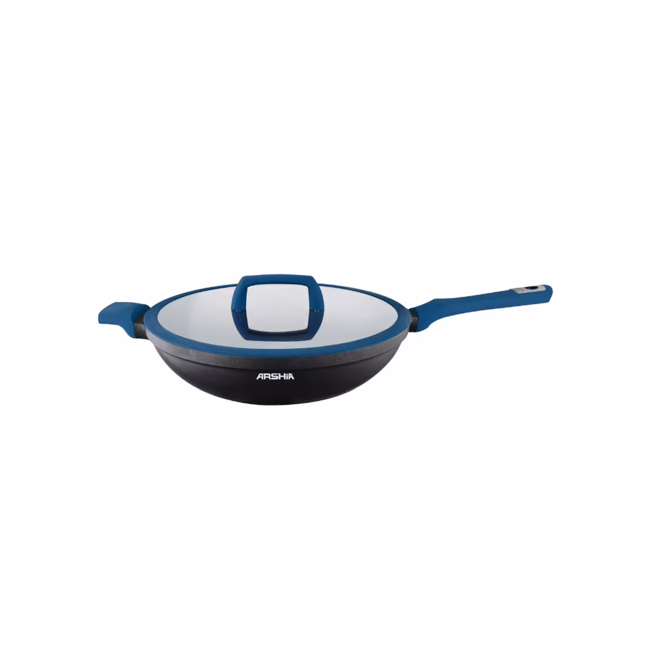 ماهیتابه چدن ووک عرشیا با درب آبی 32 سانتی‌متر CO135-3099