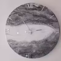 ساعت دیواری رزین طرح نقره ای قطر60