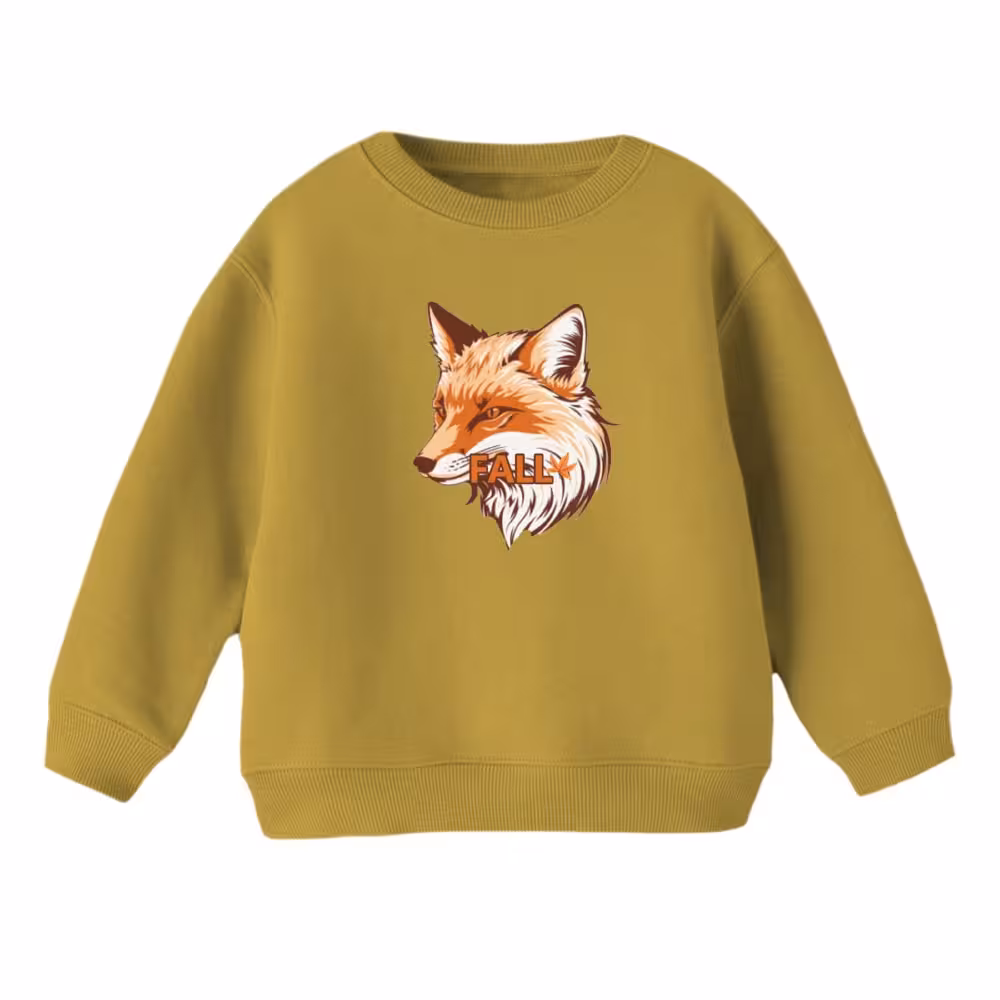 سویشرت بچگانه مدل روباه کد 9 رنگ نسکافه ای