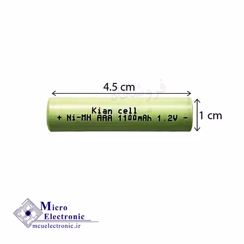 باتری نیم قلم شارژی ni-mh aaa 1100ma 1.2v سر تخت