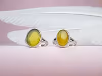 انگشتر ست عقیق زرد شرف الشمس طرح دو شاخه بهکام