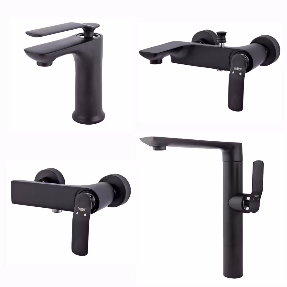 ست چهار تکه شیرآلات راسان مدل آوات مشکی