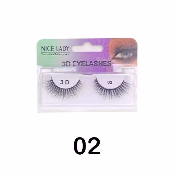 مژه جفتی رنگی 3D نایس لیدی هاله سبز شماره 02
