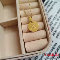 گردنبند کوکوشنل طلایی دخترانه استیل با زنجیر 45 سانتی متر کد GNB162133W