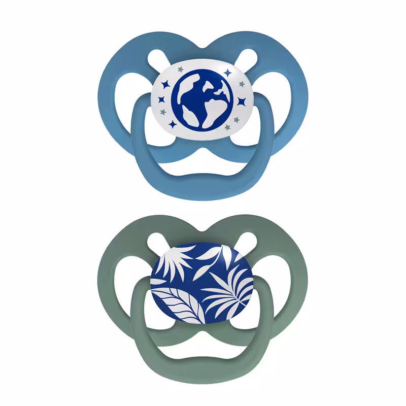 پستانک ارتودنسی بادامی شب‌ تاب 6تا18 ماه دکتر براون Dr Brown’s طرح برگ