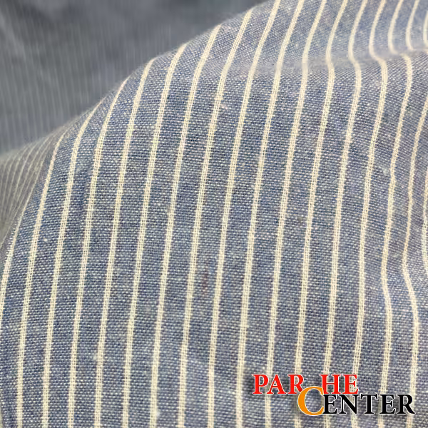 پارچه ته طاقه لینن راه راه متراژ 145 سانتی متر