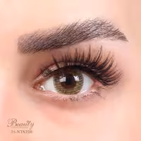 لنز رنگی فصلی بیوتی 500 ساعته، شماره 24 مدل NTA320 هاله دار و رگه دار عسلی سبز BEAUTY COLORED CONTACT LENS NUMBER 24 NTA320