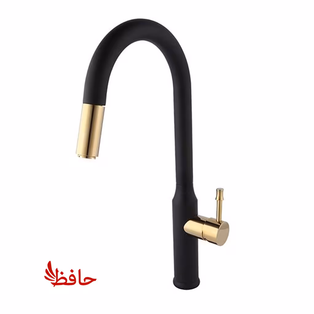 شیر ظرفشویی شاوری راسان مدل کارمن مشکی طلایی