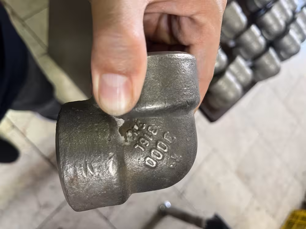 زانو استلنس استیل 90 درجه 1 اینچ کلاس 3000 فشار قوی 316 /316 ال