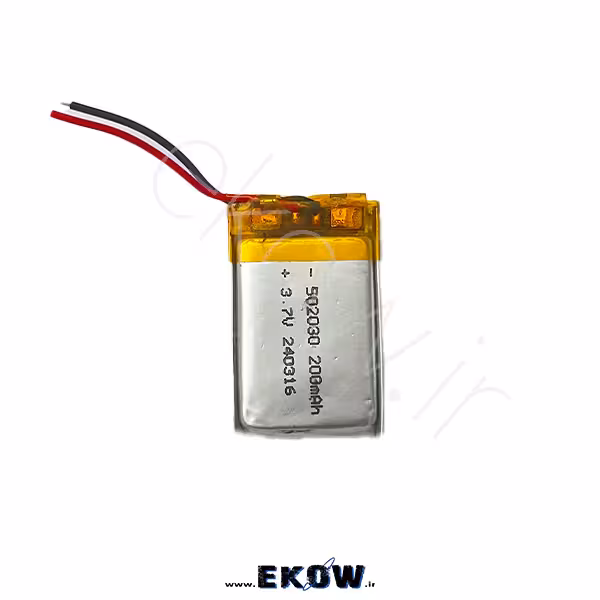 باتری لیتیوم پلیمر 200mAh(لیتیوم li-po 502030 3.7v 200mAh)