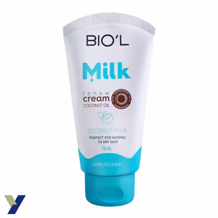 کرم تیوپی بیول مدل شیر کوکونات میلک مناسب پوست خشک و معمولی حجم 70ML