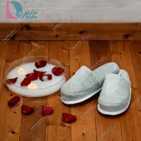 دمپایی حوله ای طرح کرالیچ رنگ کاهویی روشن