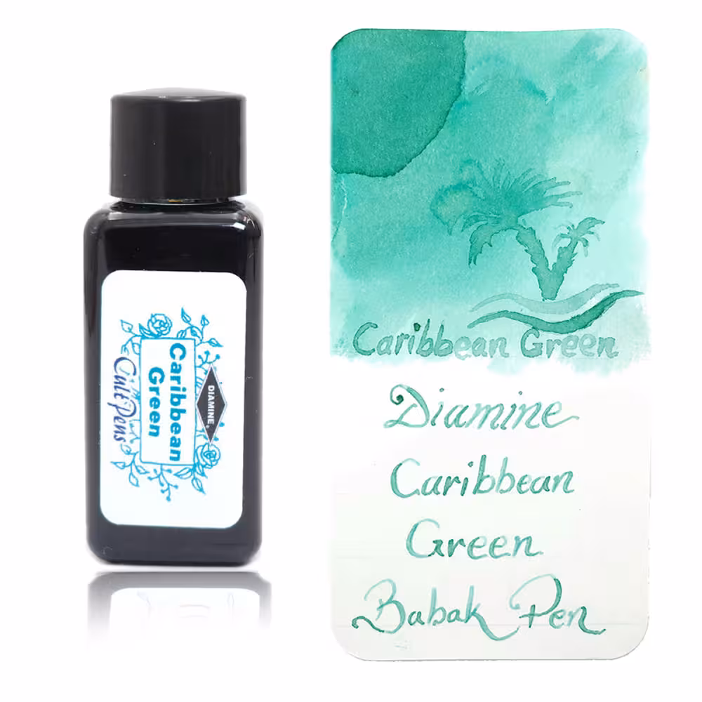 جوهر خودنویس دایامین سبز کاراییب Diamine ink Caribbean Green