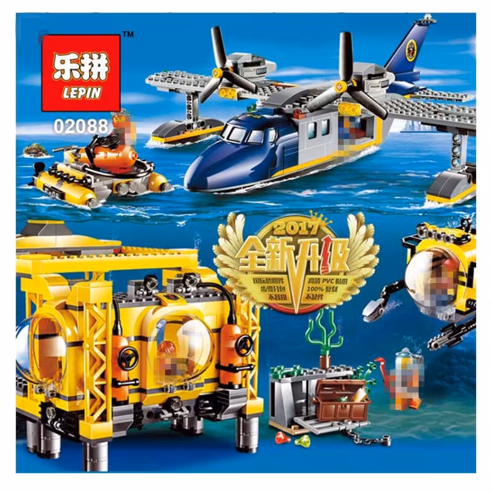 لگو زیر دریایی و هواپیما لپین Lepin Cities Deep Sea Operation Base