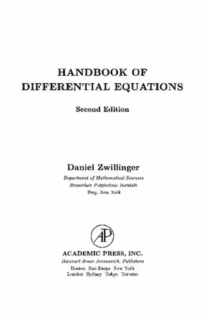 خرید و دانلود نسخه کامل کتاب Handbook of Differential Equations