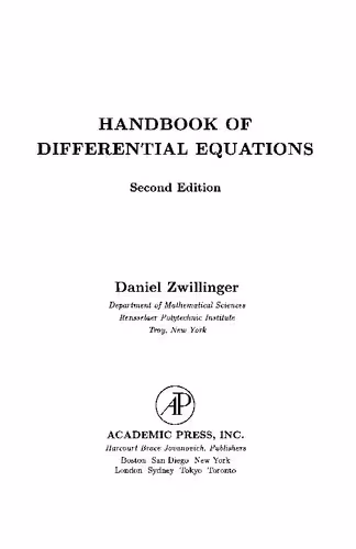 خرید و دانلود نسخه کامل کتاب Handbook of Differential Equations