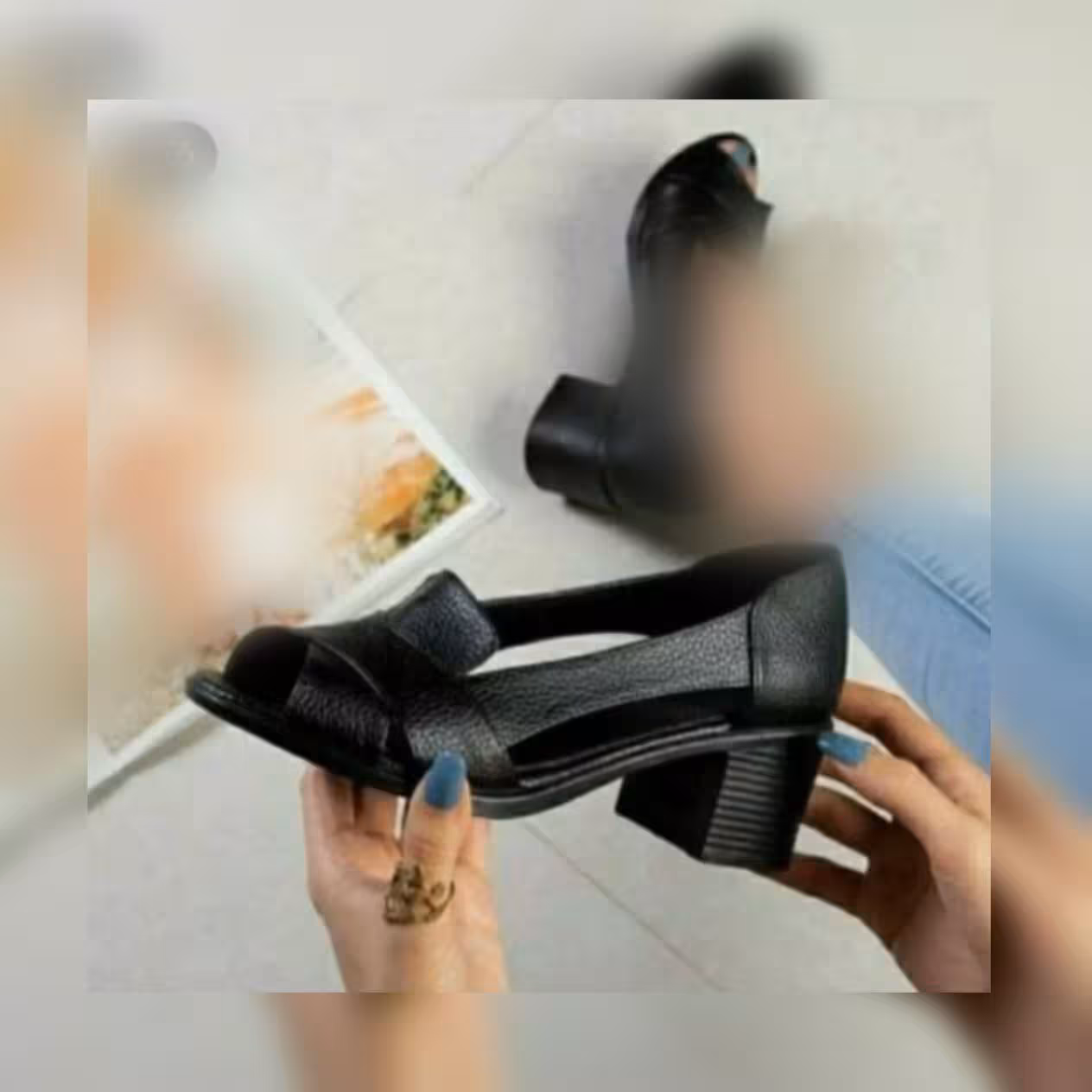 کفش پاشنه دار جلو باز مدل ضربدری ، پشت بسته ، بغل باز ، پاشنه 4 سانتی