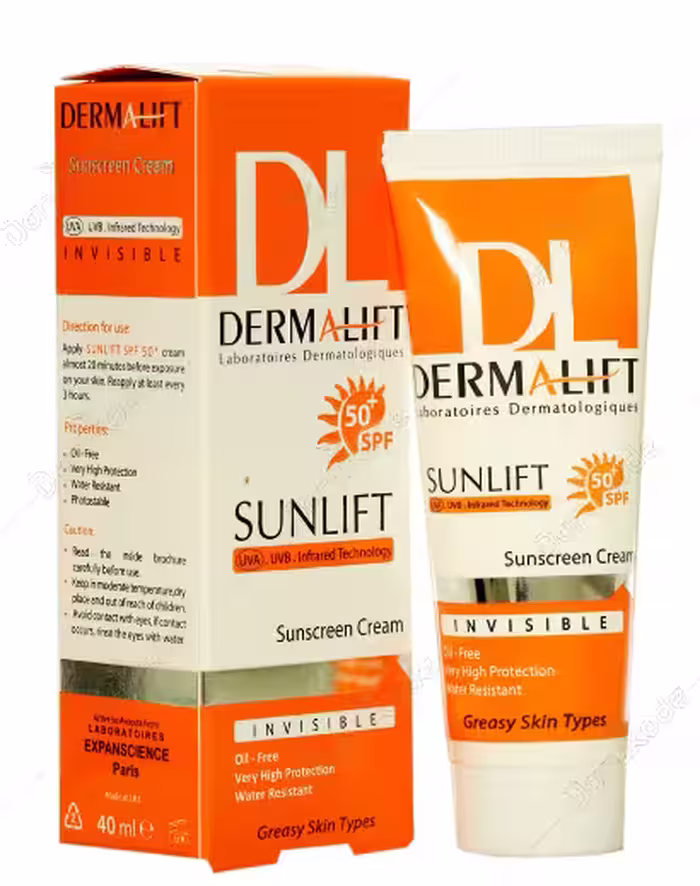 کرم ضد آفتاب غیر رنگی پوست چرب SPF50 درمالیفت