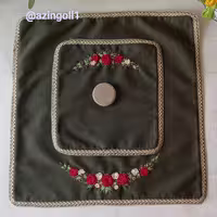 جانماز گلدوزی شده با نخ گلدوزی پنترن و دمسه  گلدوزی برزیلی 