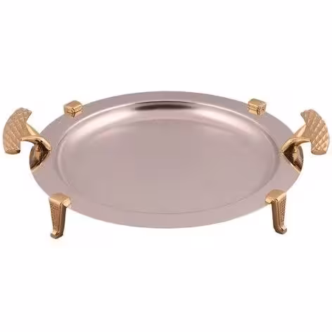 سینی بیضی دسته طلایی Diamond پایه دار ریور کد BG1516