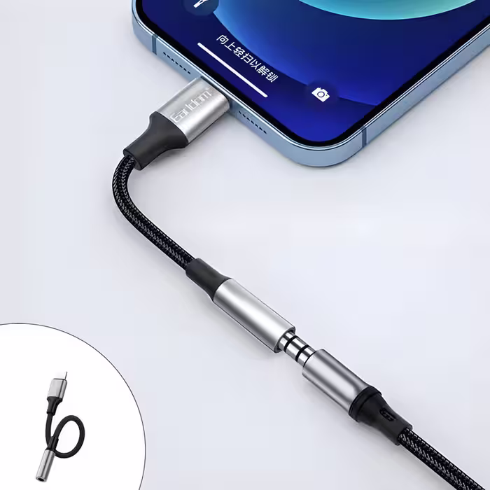 مبدل لایتنینگ به جک 3.5 میلی متری ارلدام مدل ET-OT76