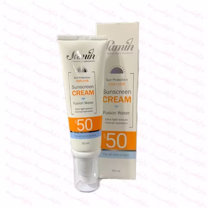 کرم ضد آفتاب بی‌رنگ دست و صورت ثمین SPF50 50 میلی لیتر