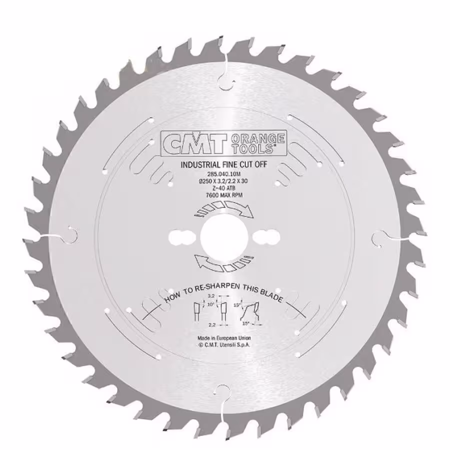 صفحه الماسه 250 میلی متر چوب بر سی ام تی 40 دندانه