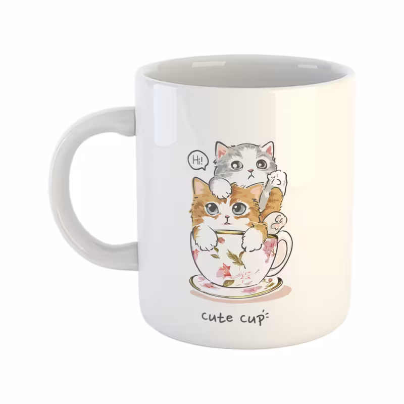 خرید ماگ-لیوان  گربه های کیوت در  فنجان قهوه