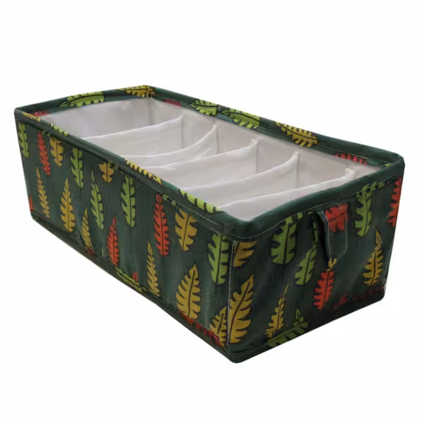 پاییز باکس ارگانایزر با مقسم مستطیل 30×15 طرح برگ های رنگی