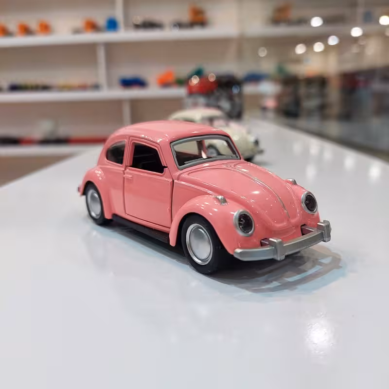 ماشین فلزی فولکس قورباغه ای صورتی 12 سانتی کد 2485