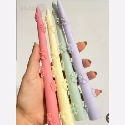 شمع قلمی طرح بابونه 20سانت دو عددی