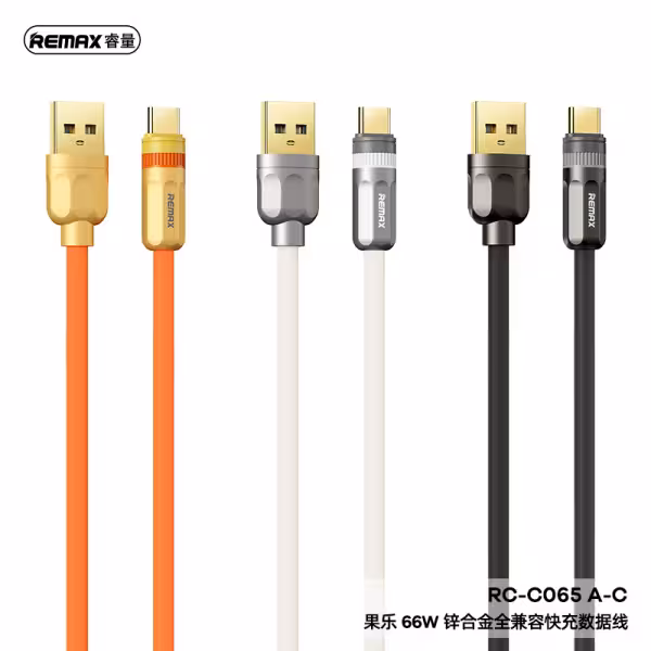 کابل شارژ و دیتا ریمکس اصل Type C Remax RC-C065 Support 66W Fast Charging